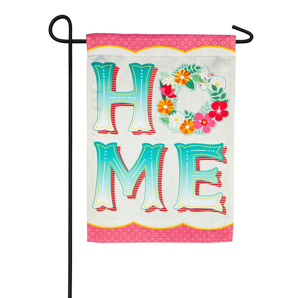 Evergreen Welcome Home Suede Garden Flag