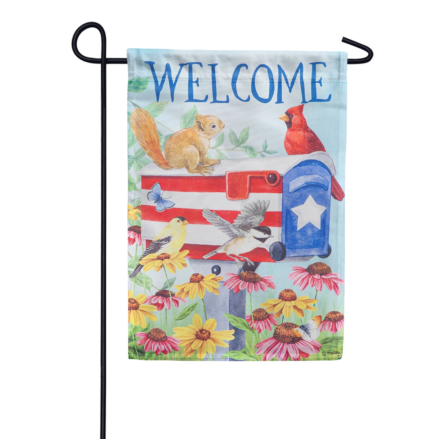 Evergreen Patriotic Mailbox Friends Suede Garden Flag