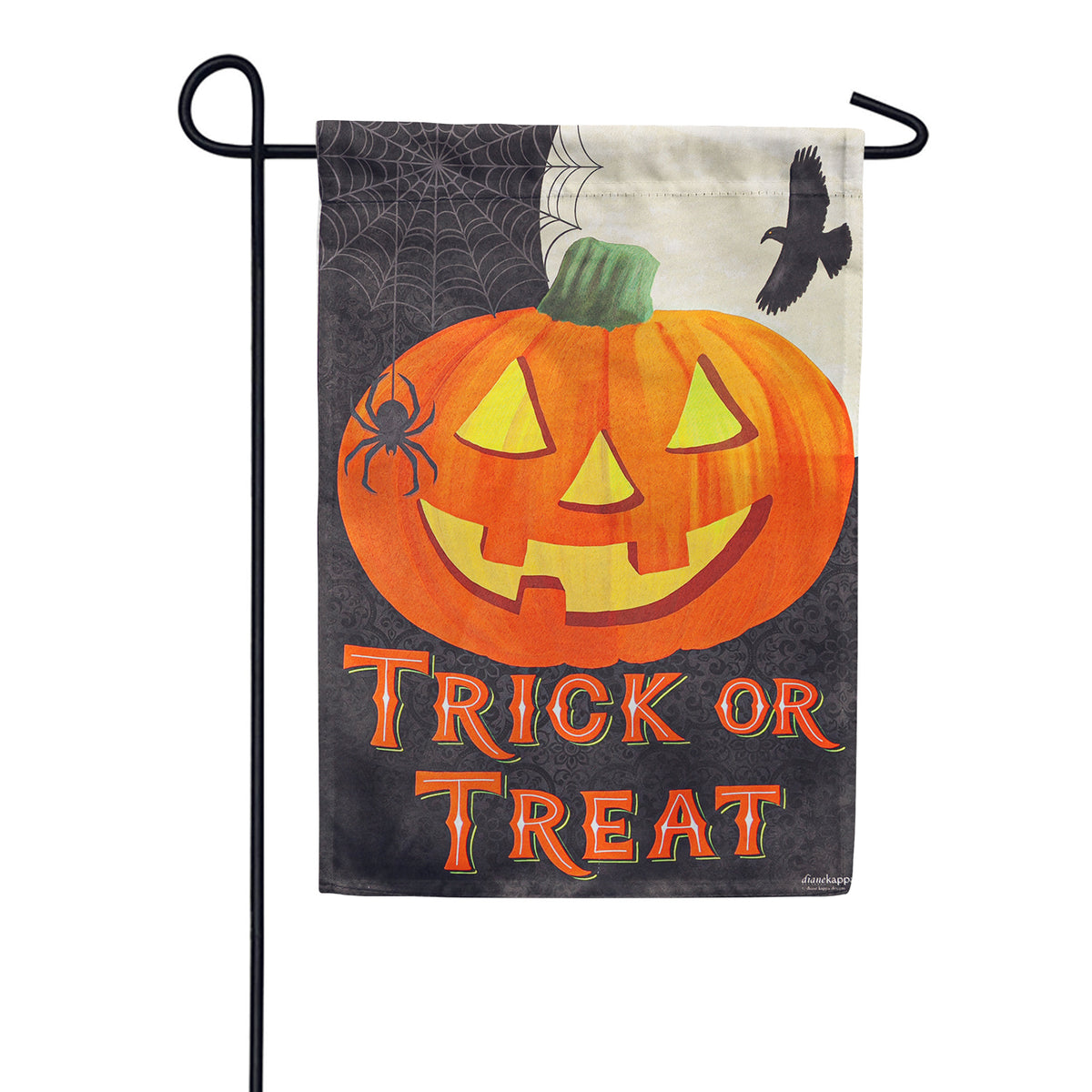 Evergreen Trick or Treat Jack-o-Lantern Garden Flag