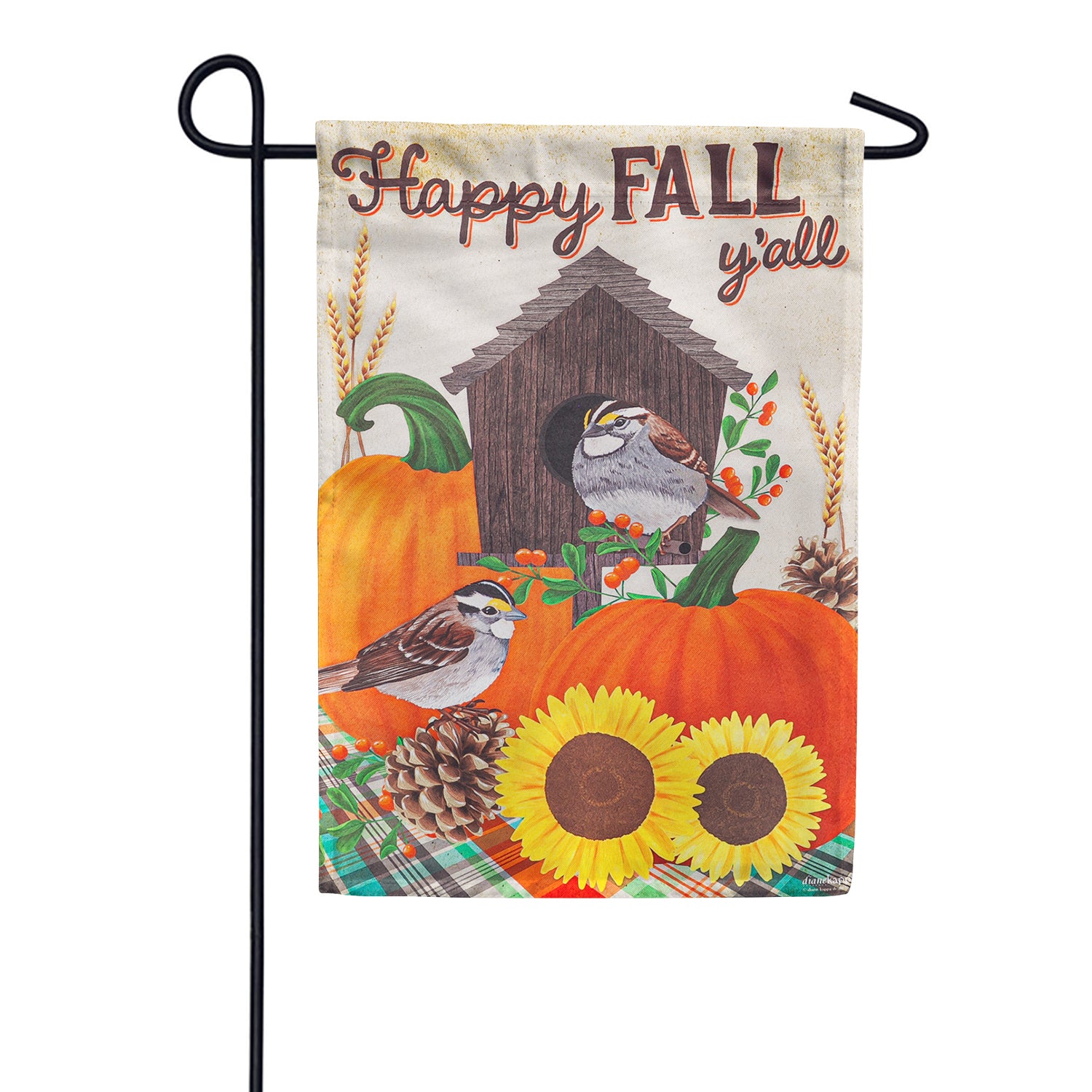 Evergreen Autumn Birds Double Sided Garden Flag