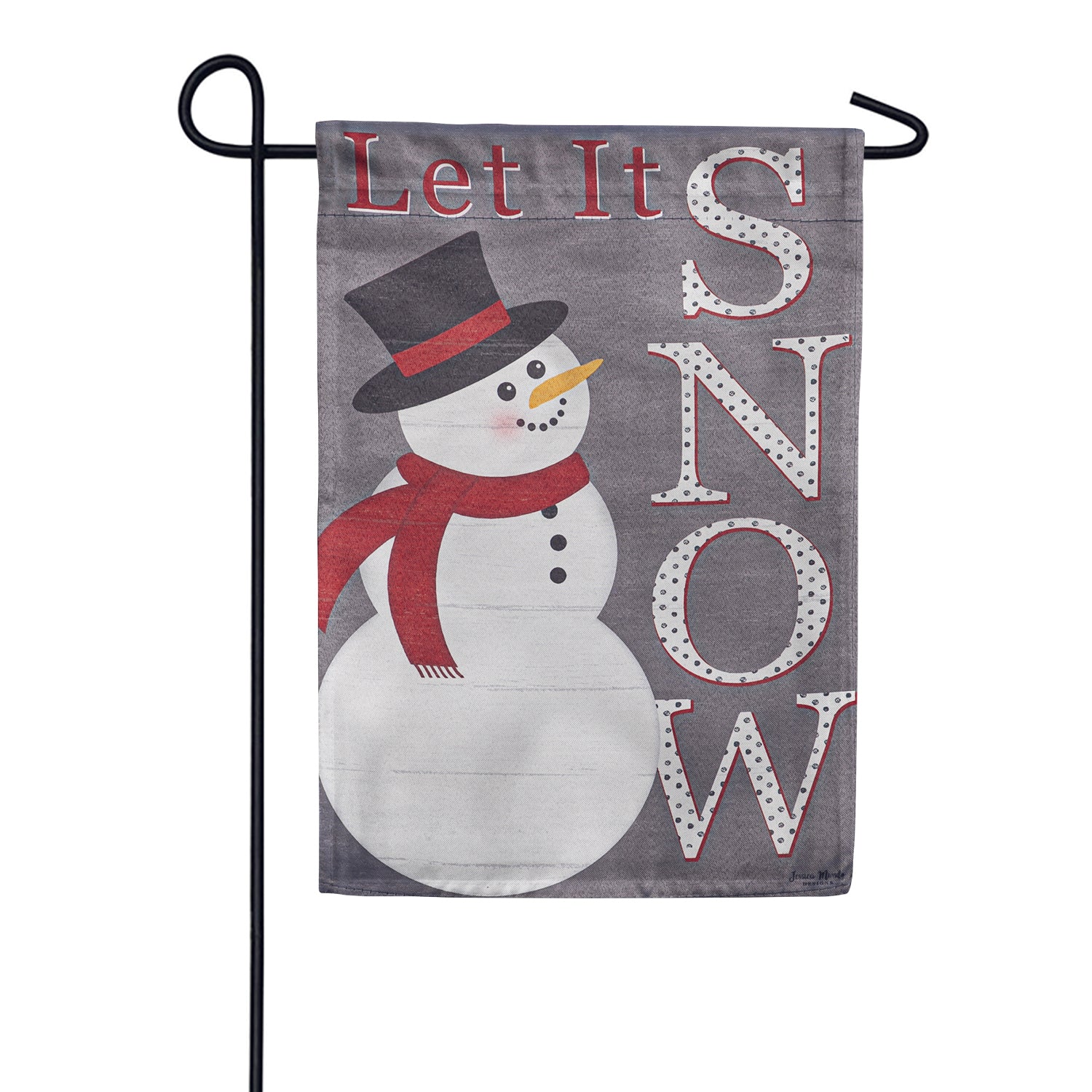 Evergreen Rustic Let it Snow Suede Garden Flag