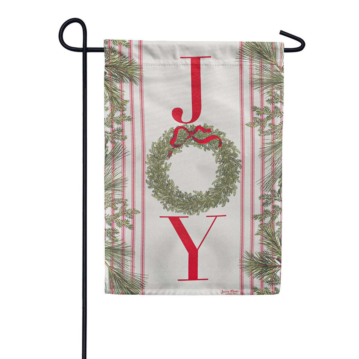 Evergreen Joy Wreath Garden Flag