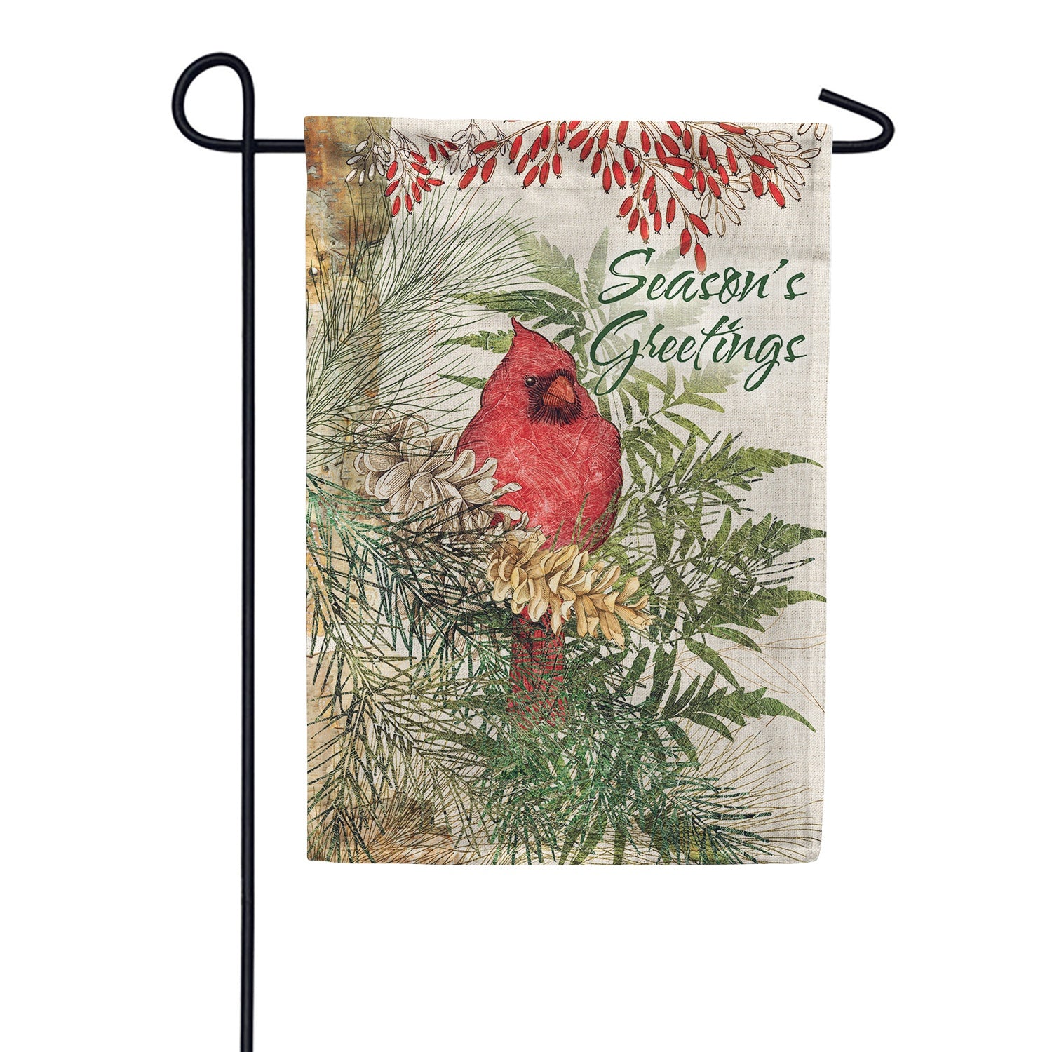 Greens and Cardinals Garden Flag