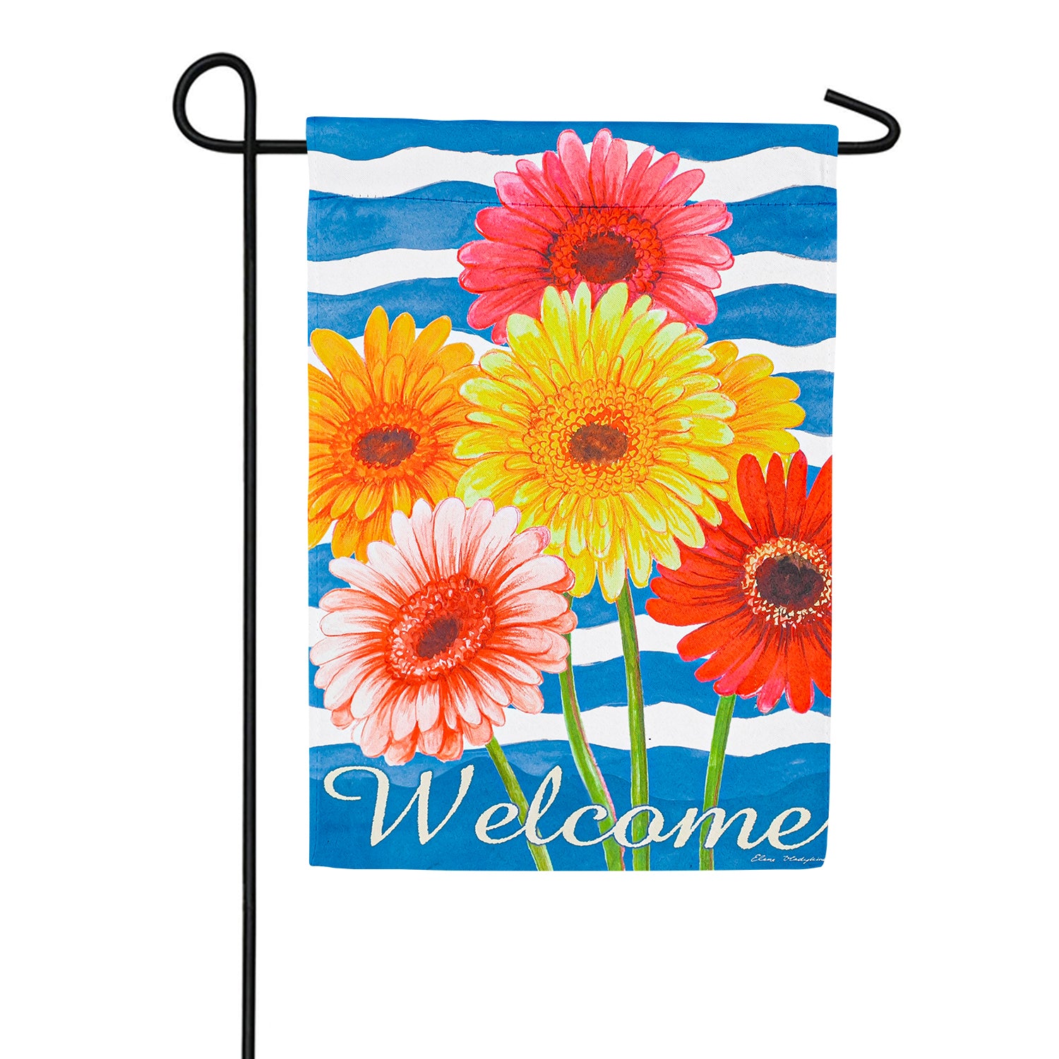 Evergreen Spring Gerbera Bouquet Garden Flag