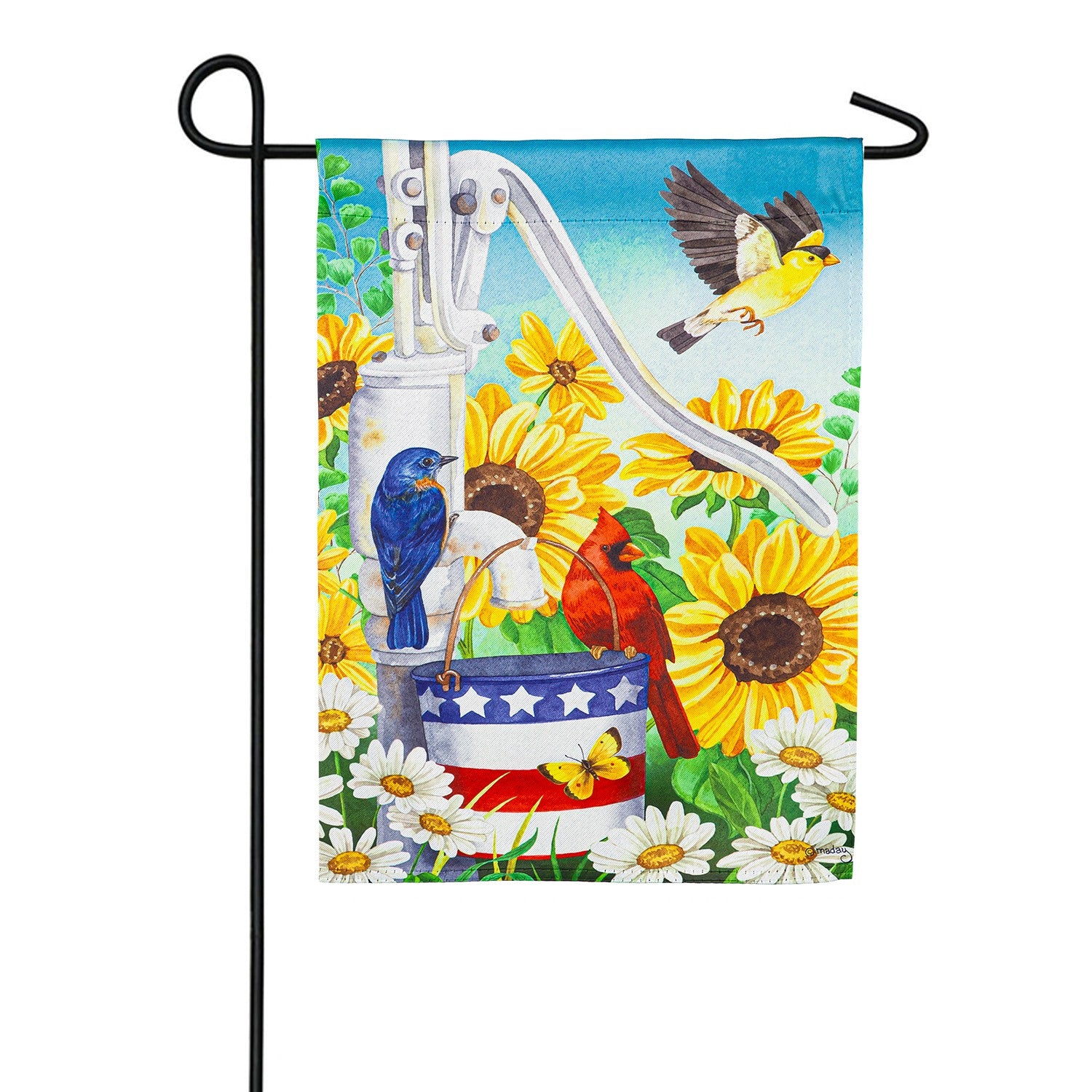 Patriotic Pump Double Sided Garden Flag