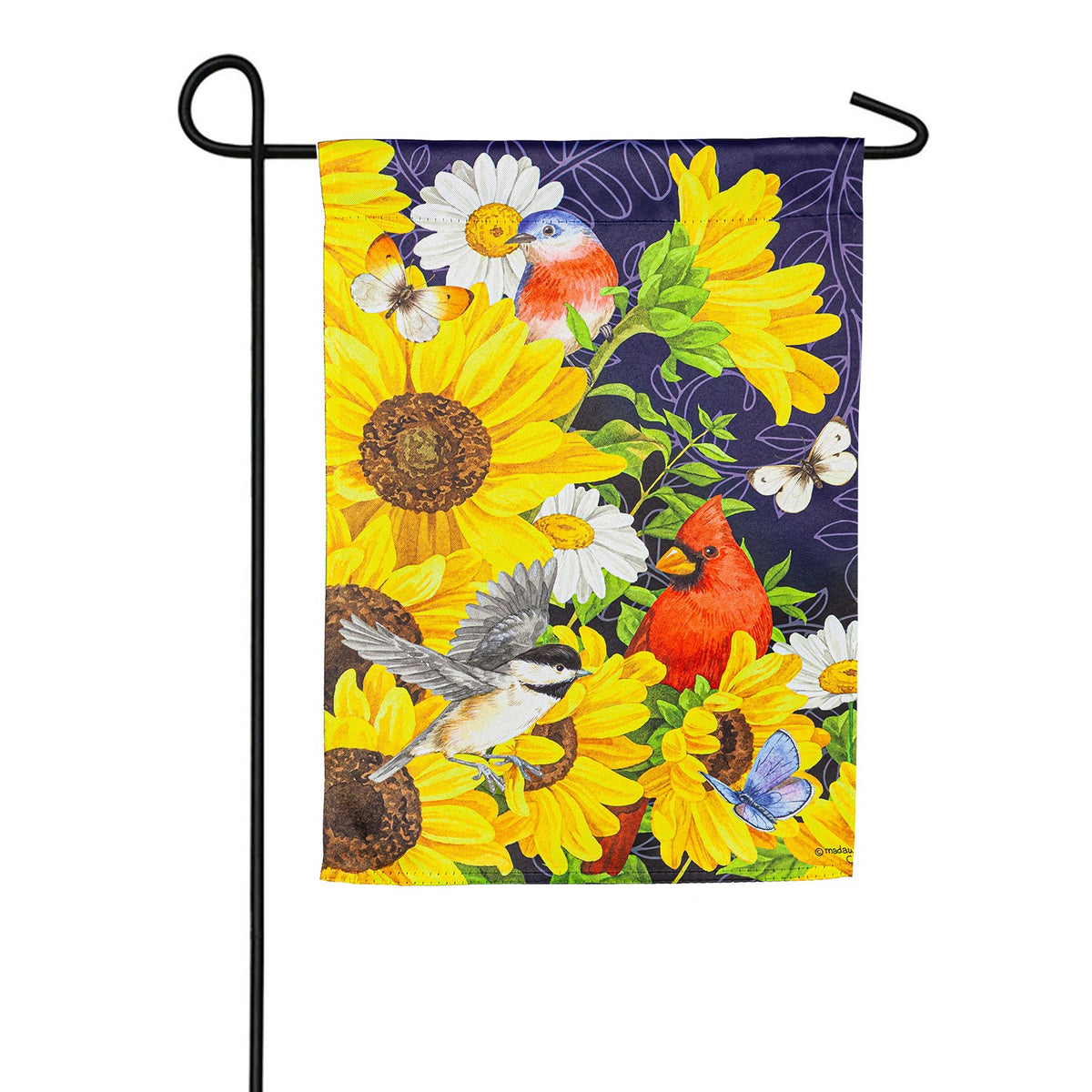 Evergreen Sunflower Glory Suede Garden Flag