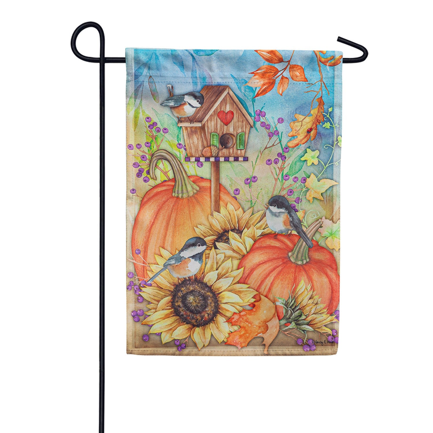 Evergreen Autumn Greetings Garden Flag