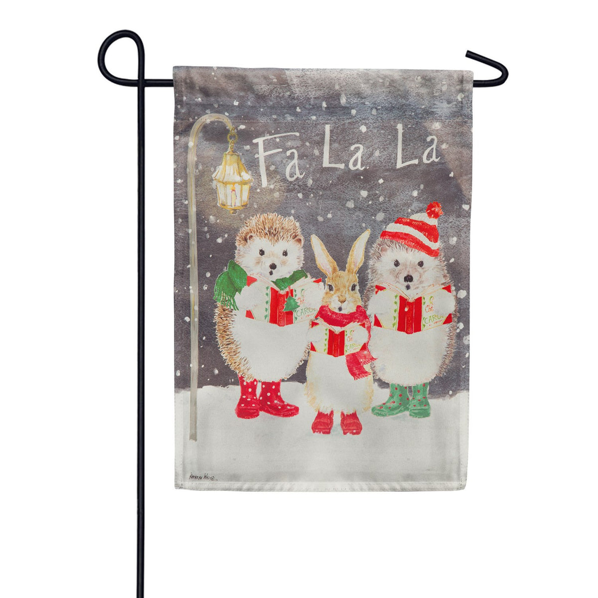 Evergreen Fa La La Suede Garden Flag