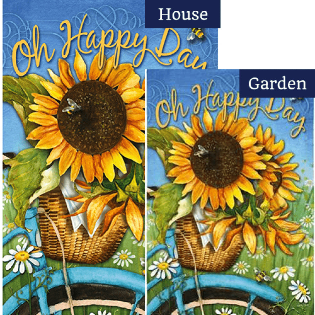 Happy Day Sunflowers Flags Set (2 Pieces)