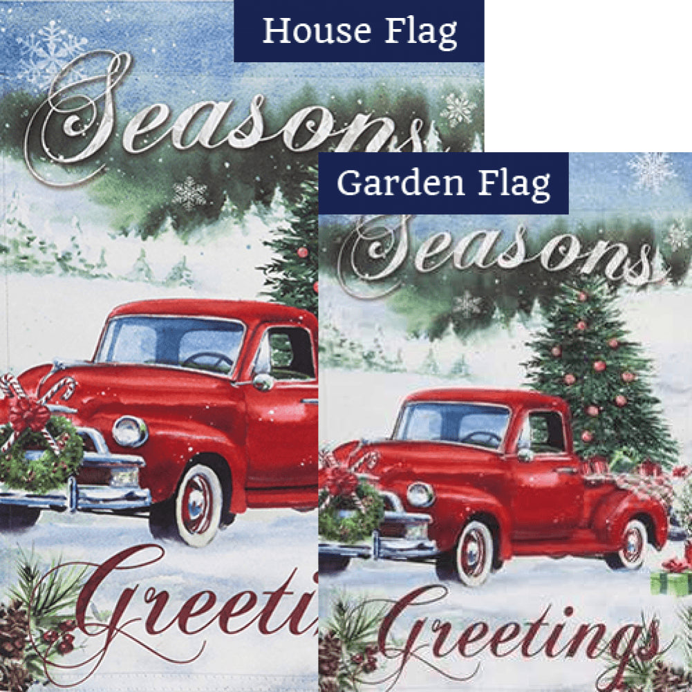 Christmas Farm Pickup Flags Set (2 Pieces)