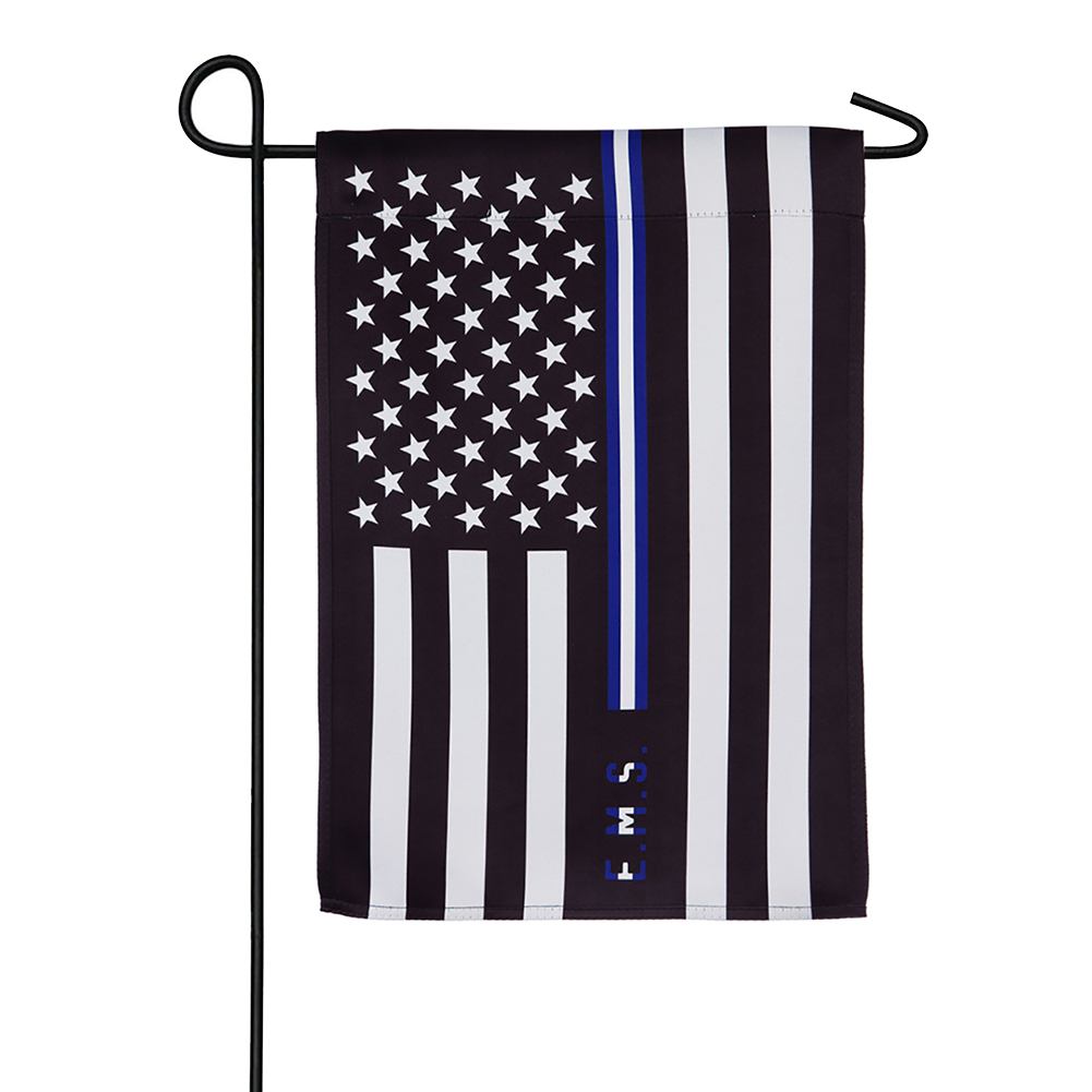 EMS Thin White Line Suede Double Sided Garden Flag