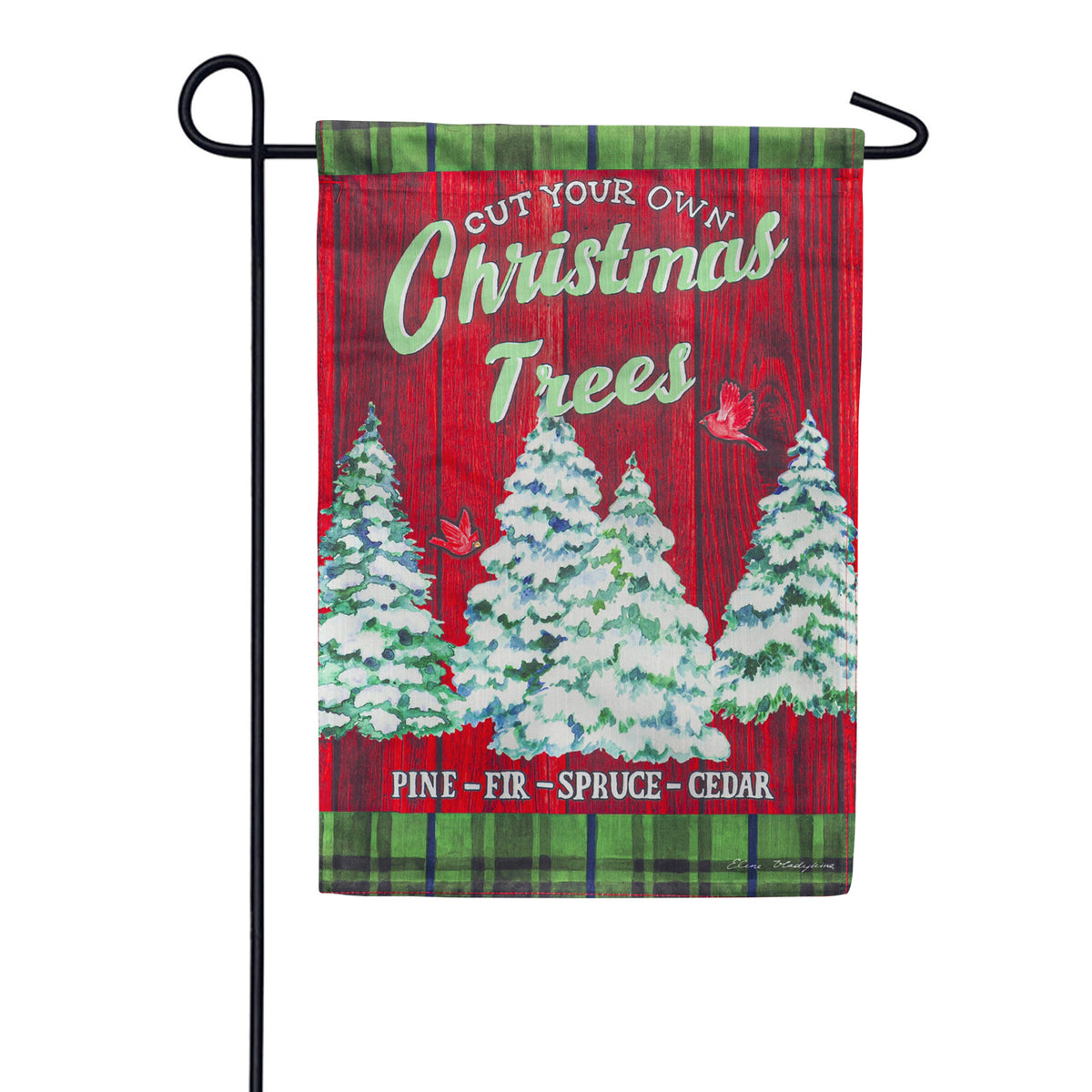 Evergreen Christmas Trees Farm Garden Flag