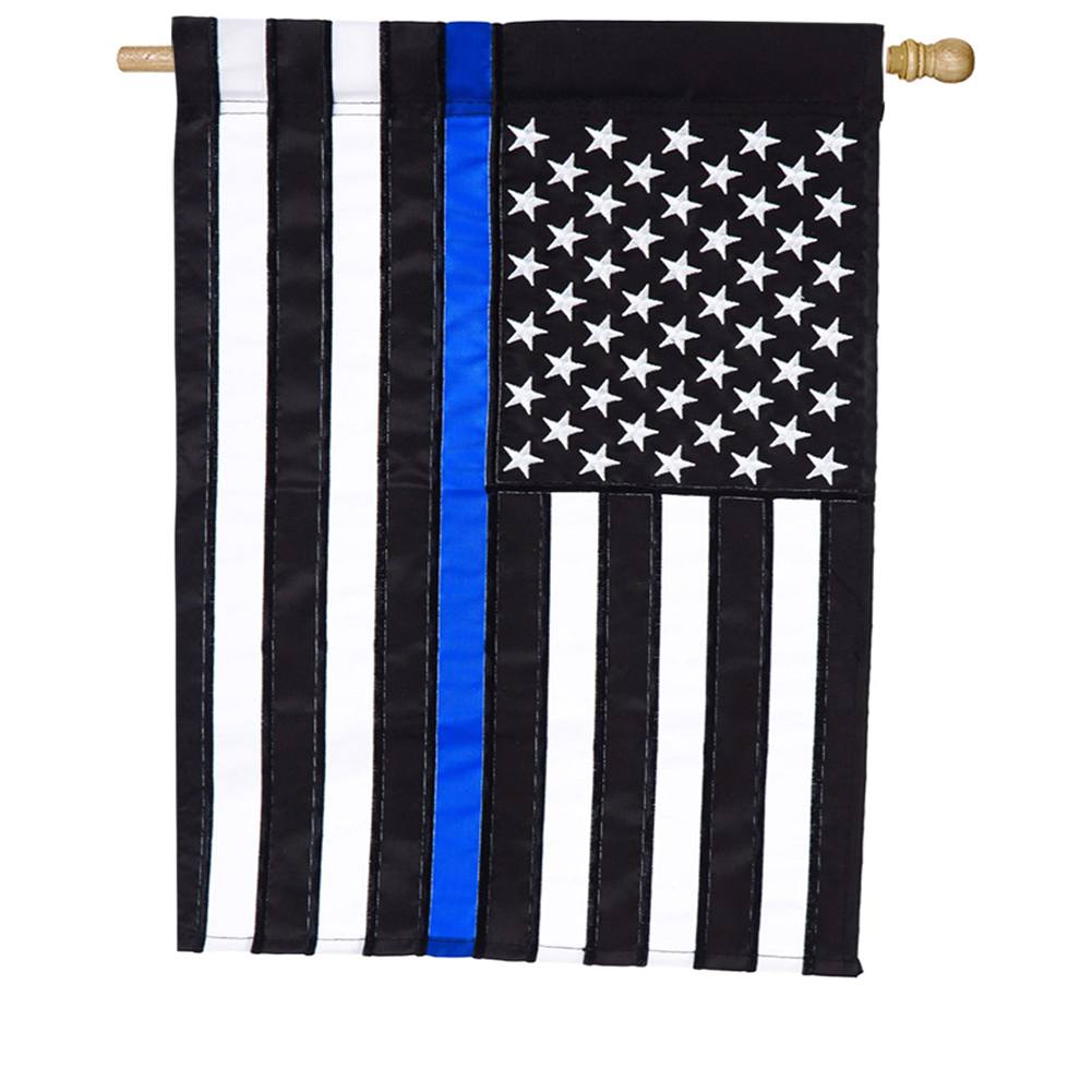 Thin Blue Line Applique House Flag