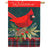 Plaid Cardinal Appliqued House Flag