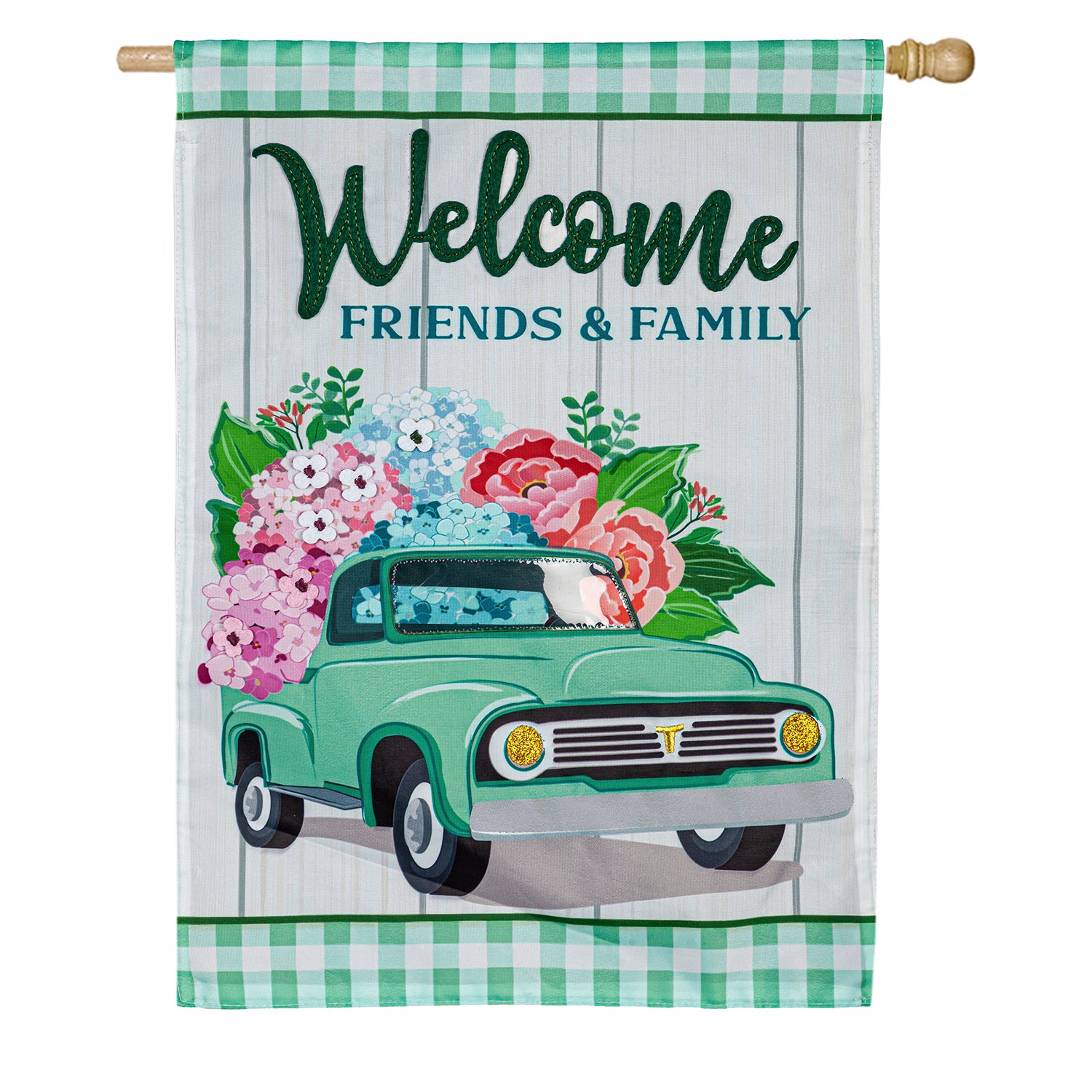 Spring Flower Delivery Double Appliqued House Flag