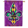Evergreen Fleur de Lis Double Appliqued House Flag