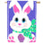 Evergreen Colorful Easter Bunny Double Appliqued House Flag