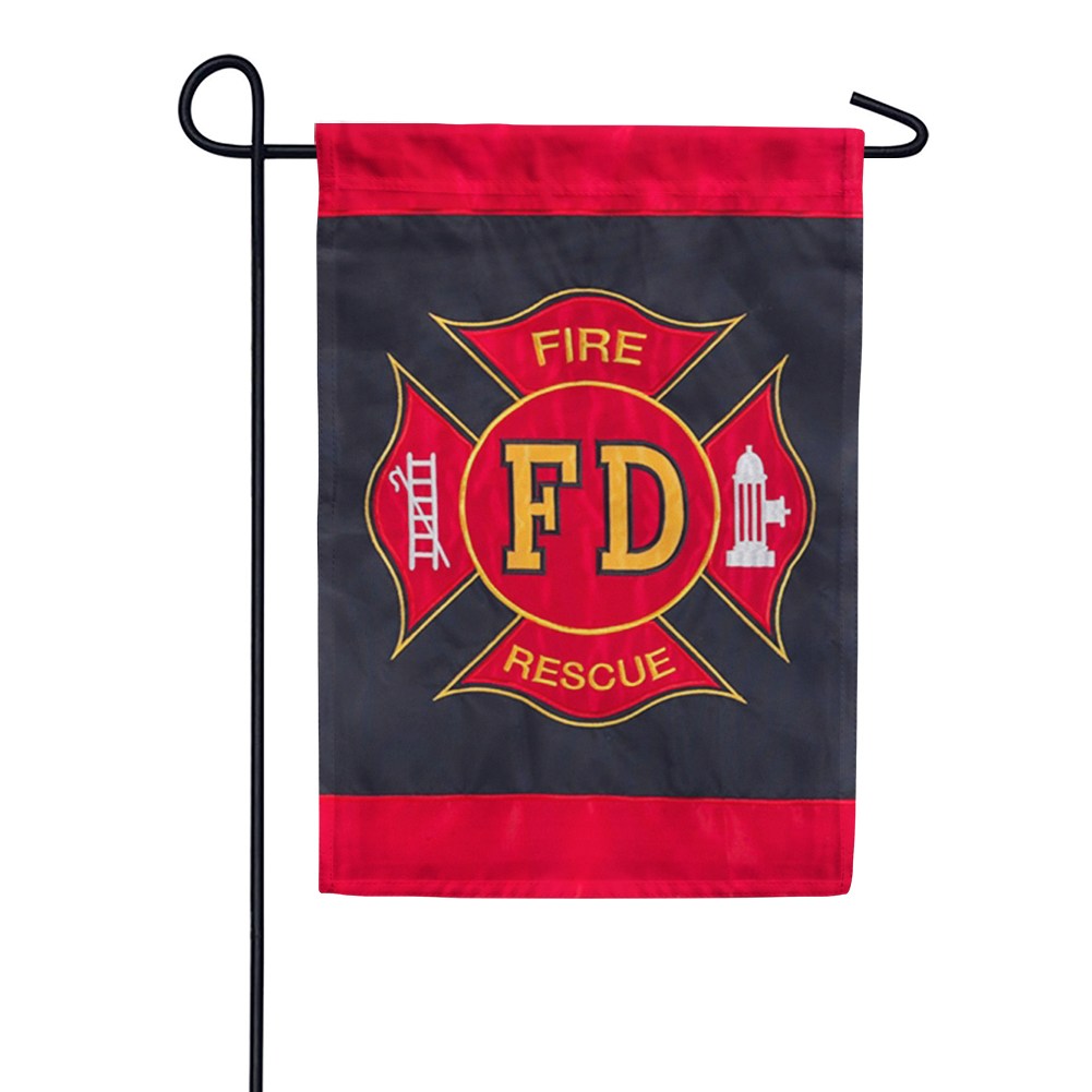 Fire Department Appliqued Garden Flag