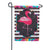 Flamingo Stripes and Flowers Appliqued Garden Flag