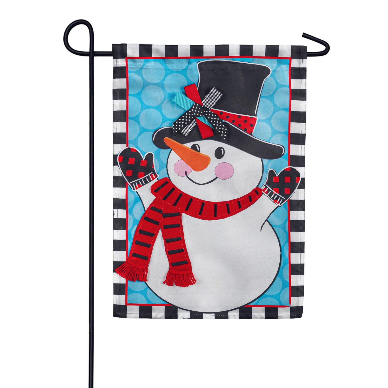 Patterned Snowman Double Appliqued Garden Flag