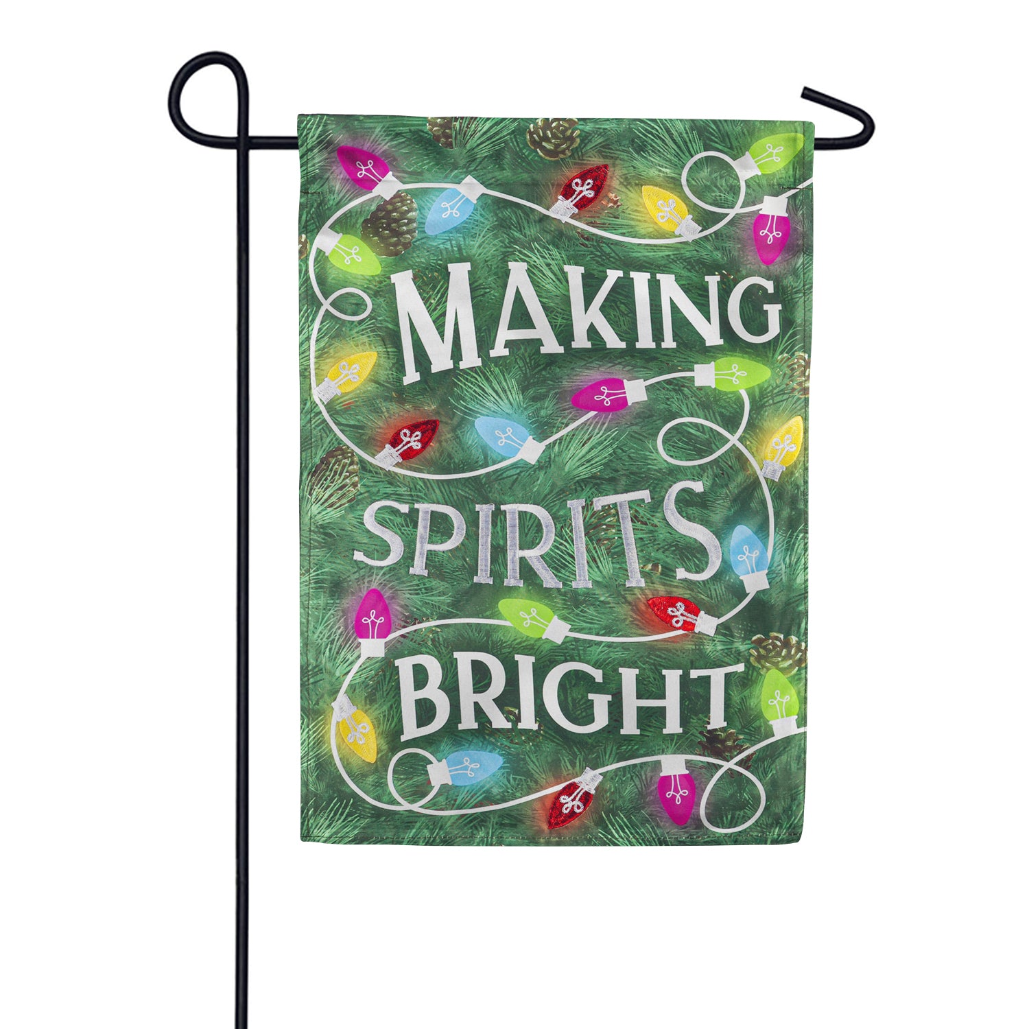 Making Spirits Bright Double Appliqued Garden Flag