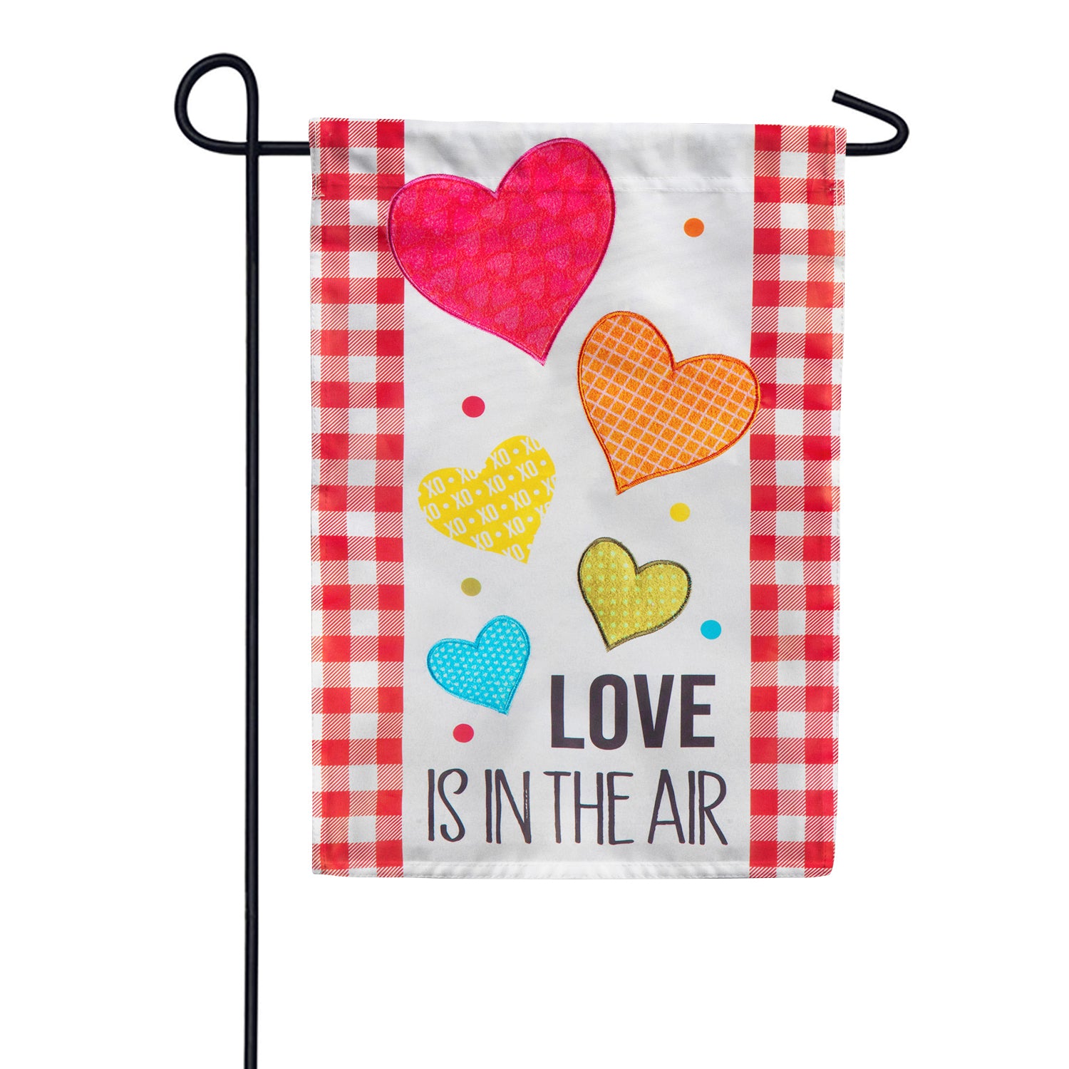 Love is in the Air Appliqued Garden Flag