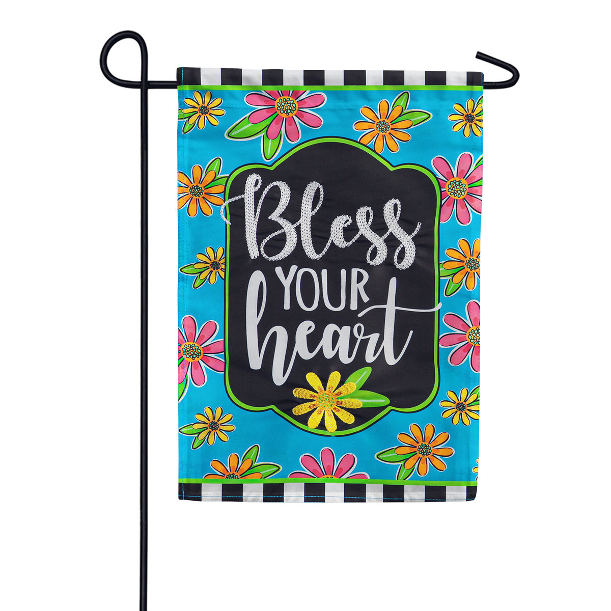 Evergreen Floral Blessing Double Appliqued Garden Flag