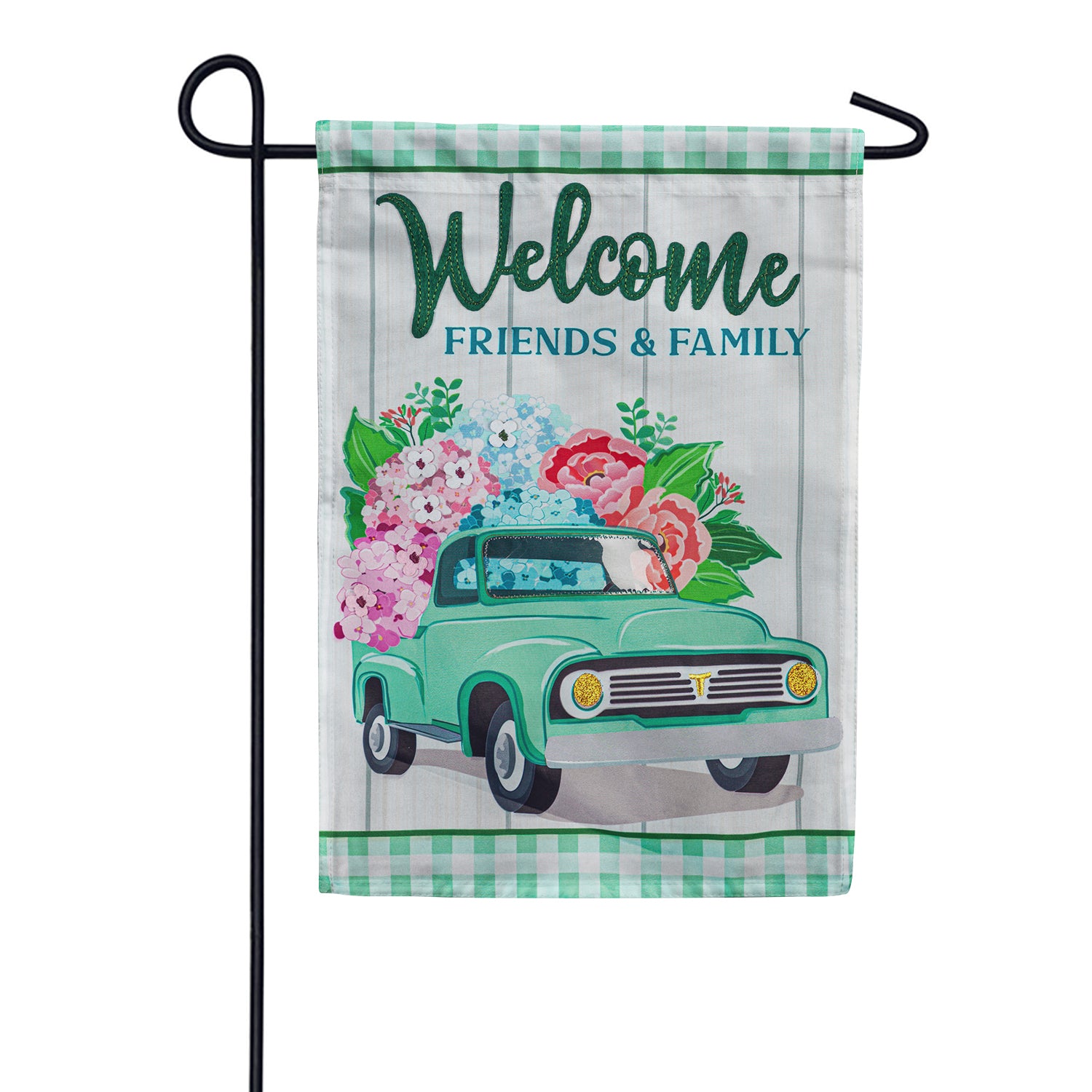 Spring Flower Delivery Appliqued Garden Flag