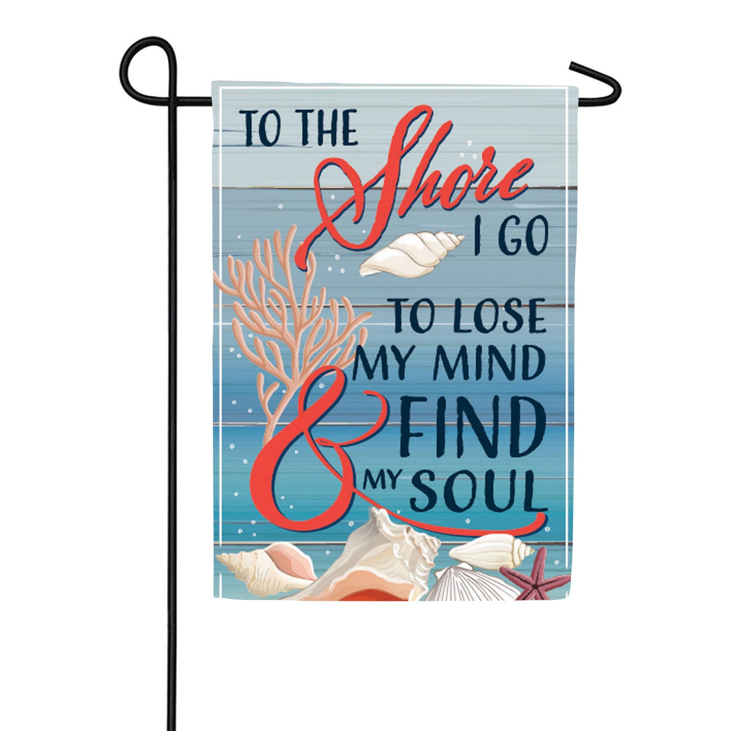 To the Shore I Go Applique Garden Flag