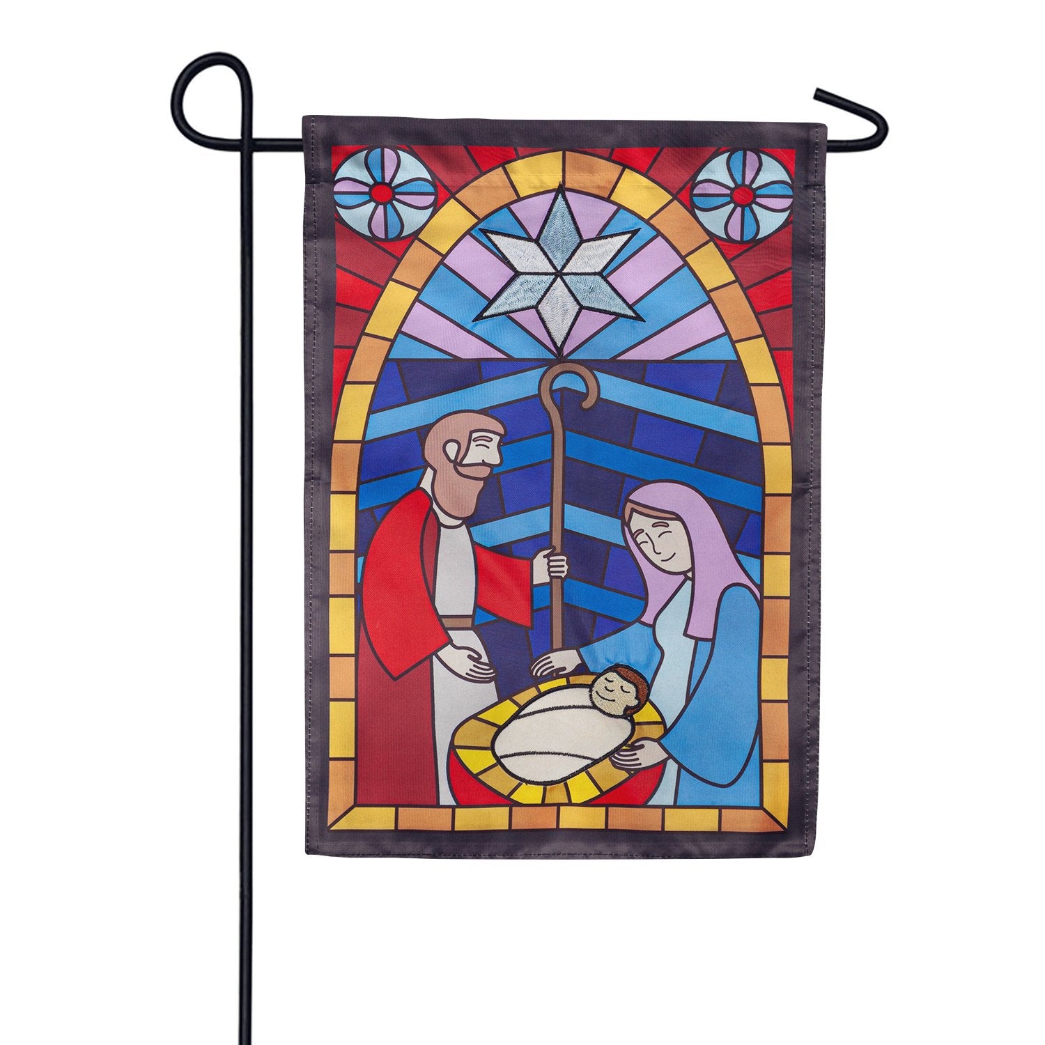 Stained Glass Applique Garden Flag