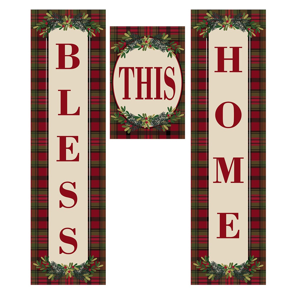 Evergreen Christmas Blessings Holiday Door Banner Kits