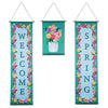 Evergreen Welcome Spring Floral Door Banner Kit