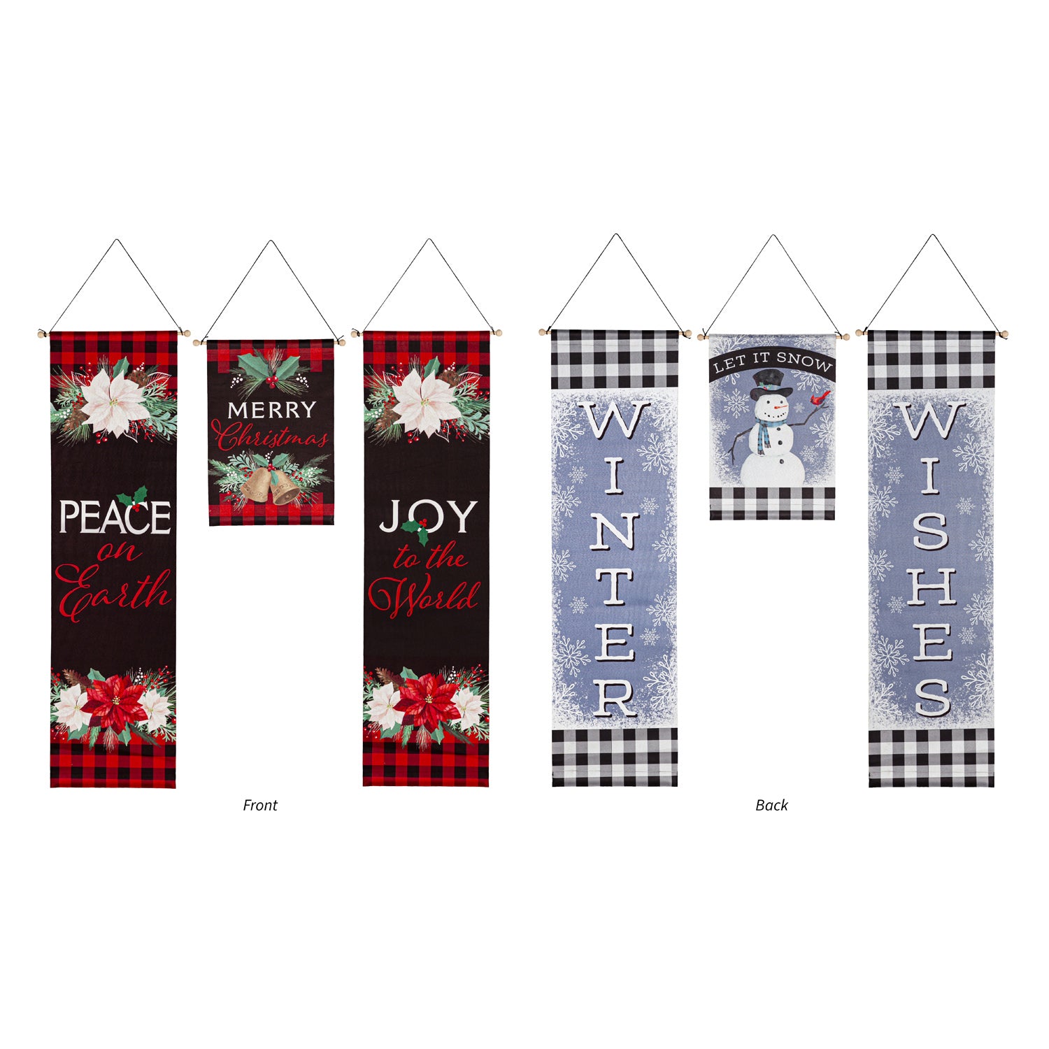 Evergreen Christmas Joy & Winter Wishes Reversible Door Banner Kit