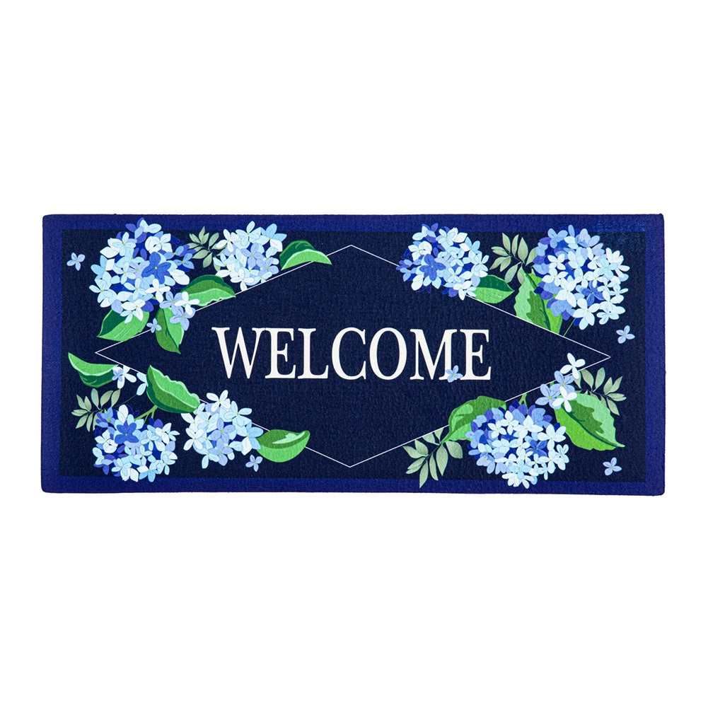 Blue Hydrangea Welcome Sassafras Switch Mat