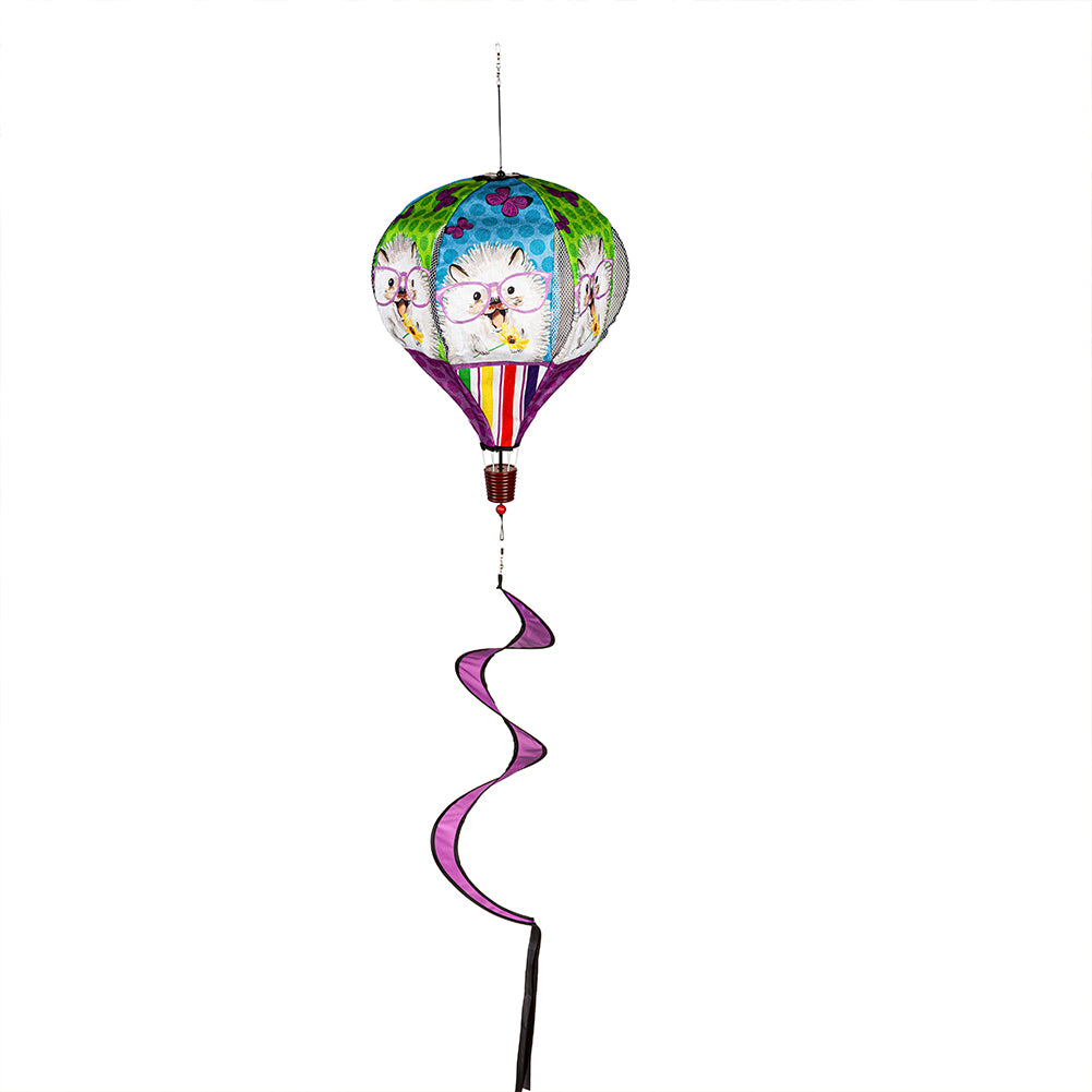 Evergreen Burlap Balloon Spinner - Hedgehog Pal