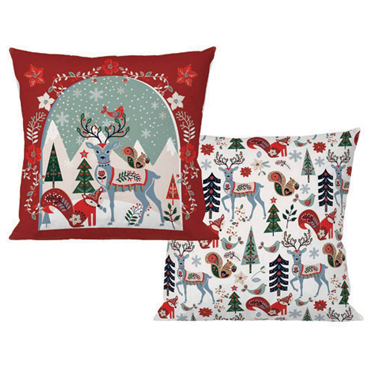 Evergreen Woodland Creatures Pillow Cover