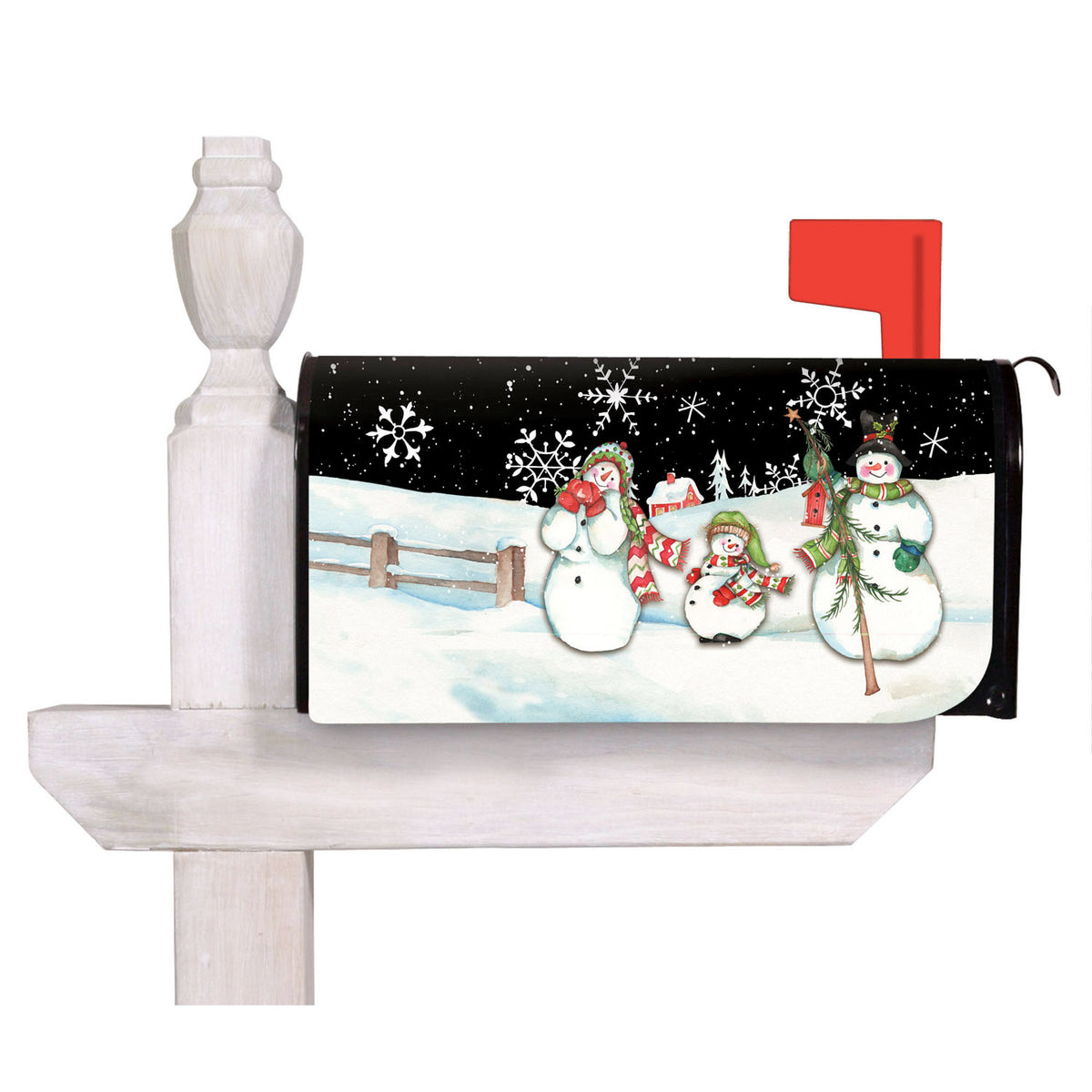 Evergreen Snowman Holiday Mailbox Cover