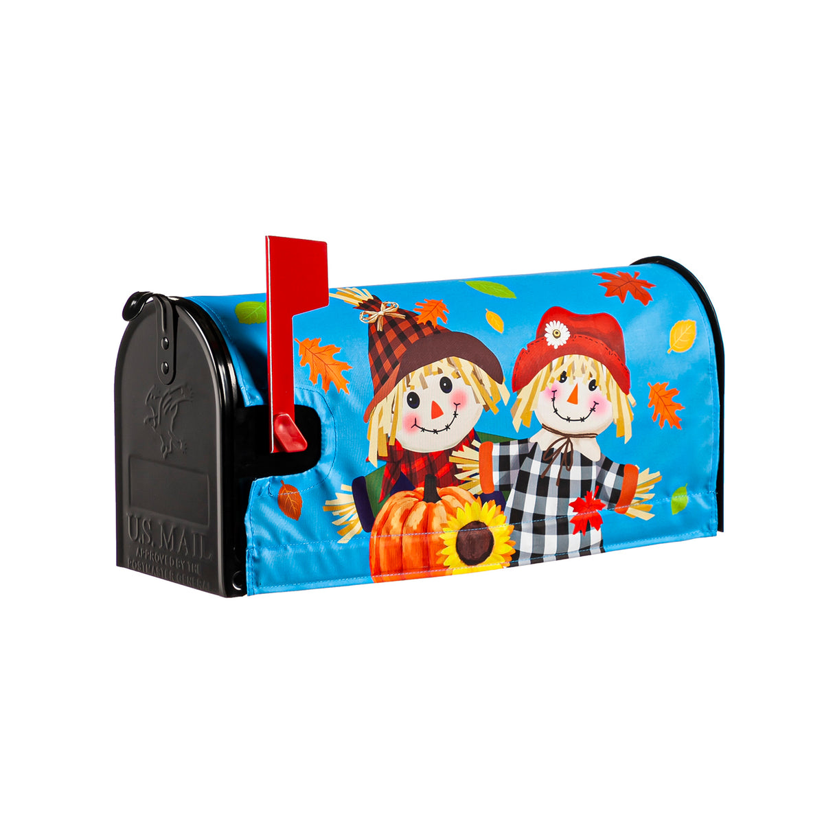 Evergreen Happy Scarecrow Couple Mailbox Cover