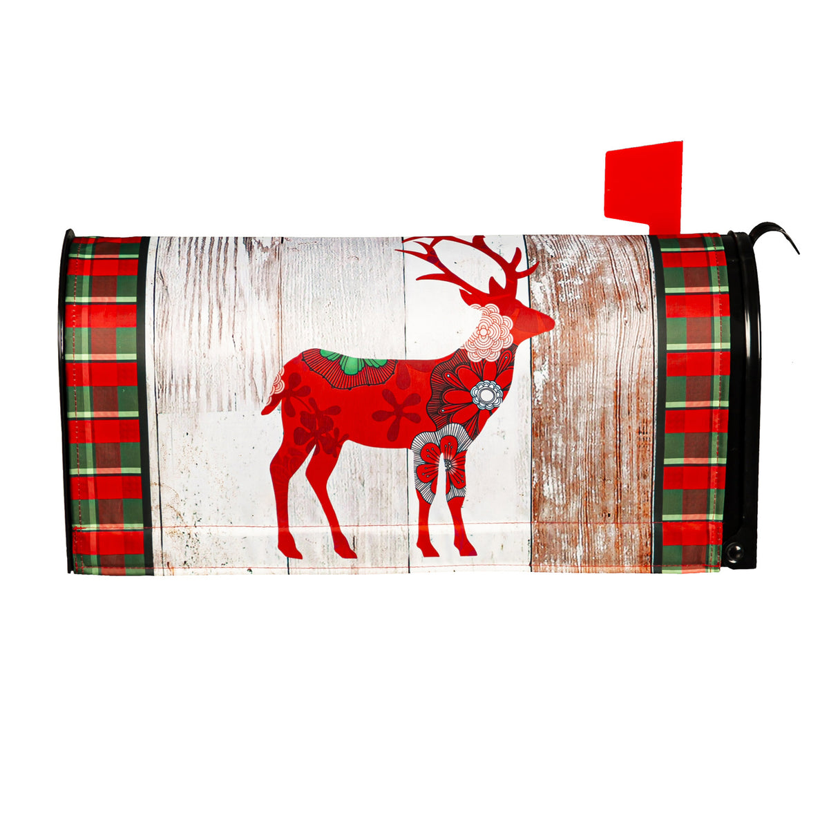 Evergreen Tis the Season Reindeer Mailbox Cover