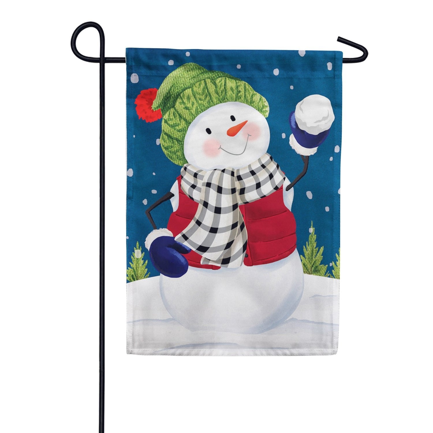 Snow Fun Double Appliqued Garden Flag