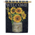 Sunflower Stripes Double Sided House Flag