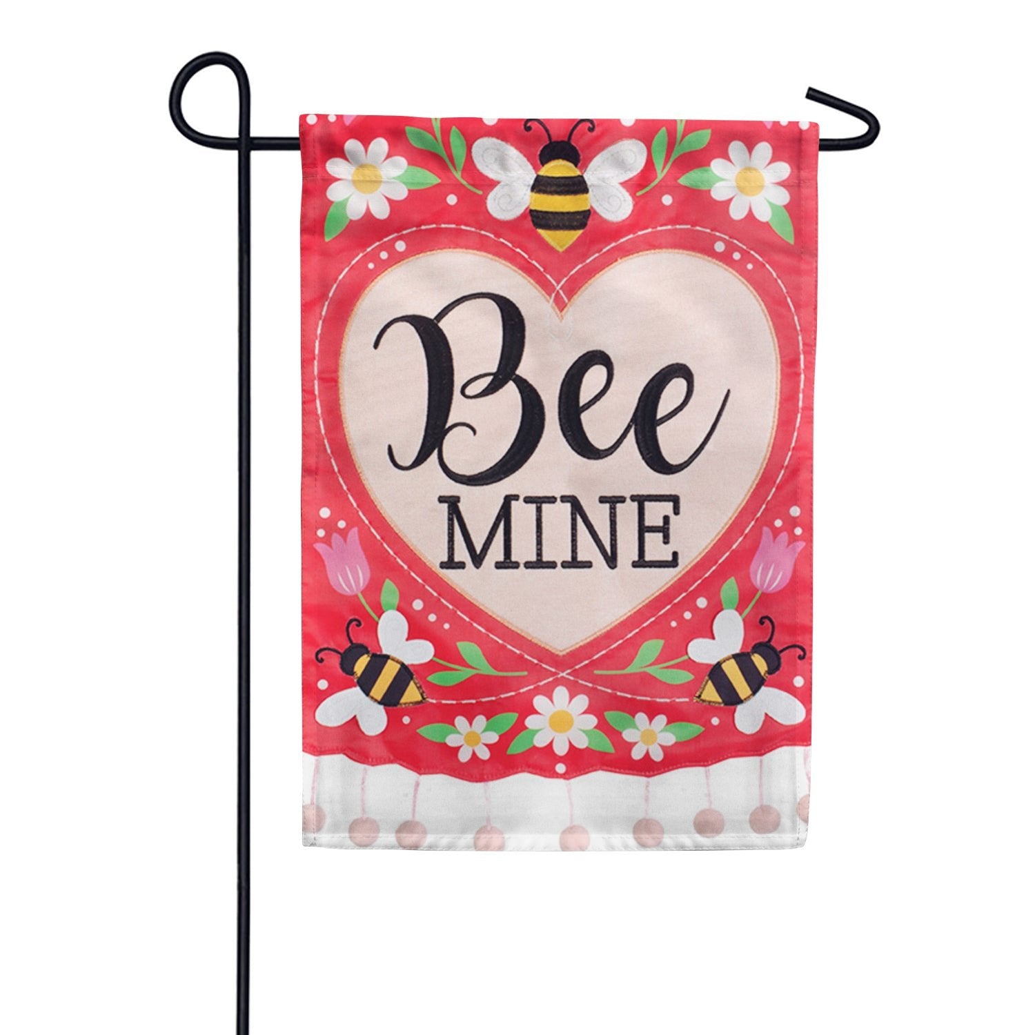 Bee Mine Double Applique Garden Flag