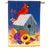 Cardinal Birdhouse Double Sided House Flag