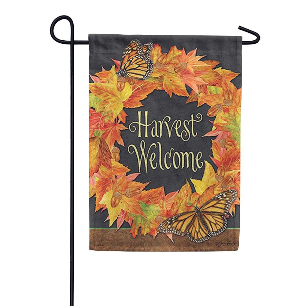 Wreath of Leaves Double Sided Garden Flag