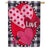 Hearts and Love Appliqued House Flag