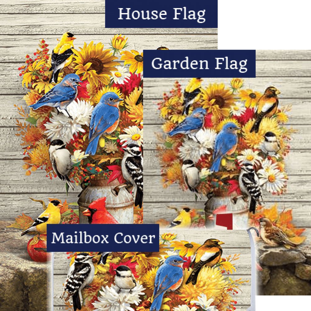 Fall Flowers & Birds Double Sided Yard Makeover Set (3 Pieces)