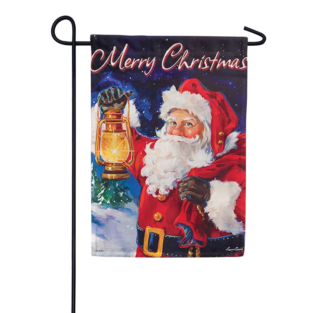 Lantern Santa Garden Flag