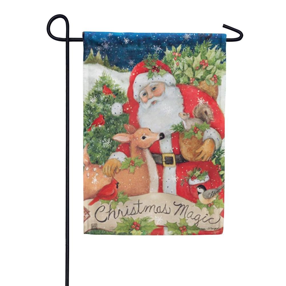 Christmas Magic Santa Friends Garden Flag