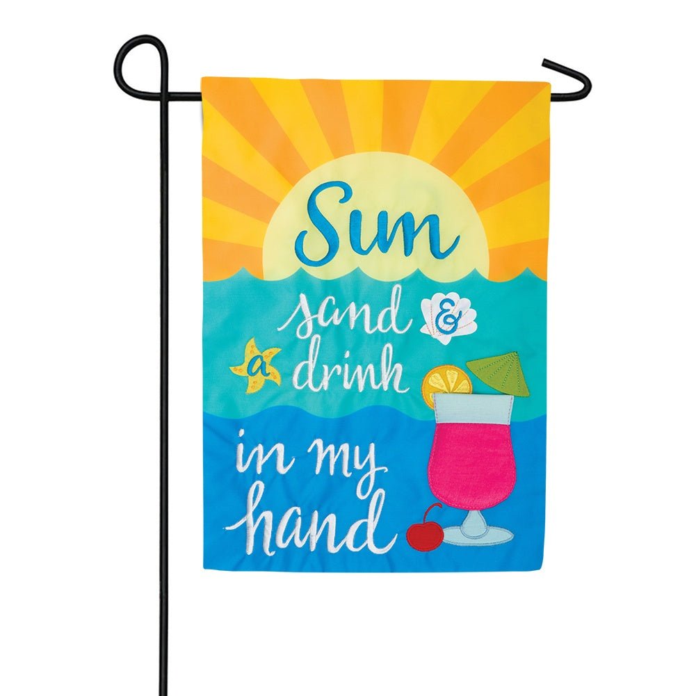 Sun & Sand Appliqued Garden Flag