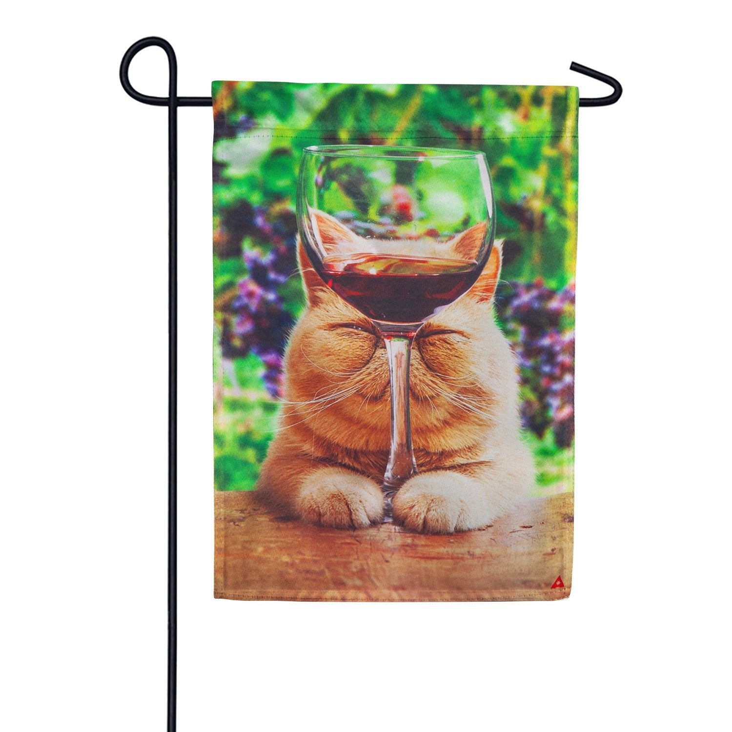 Wine Time Suede Double Sided Garden Flag